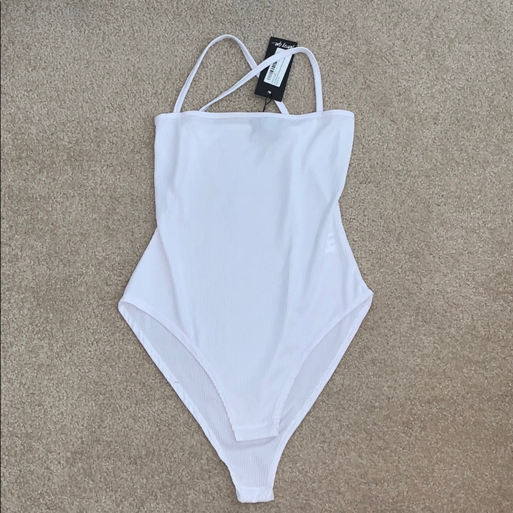 NWT Nasty Gal Up Close & Personal Ribbed Bodysuit